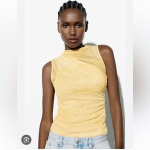 NWT Zara Tulle Draped Tie Dye Top